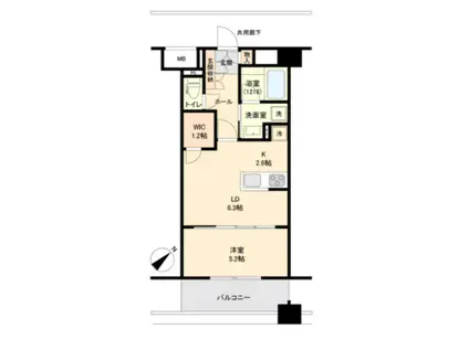 ドゥーエ妙典(1LDK/4階)の間取り写真