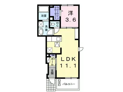 パルタージュ(1LDK/1階)の間取り写真