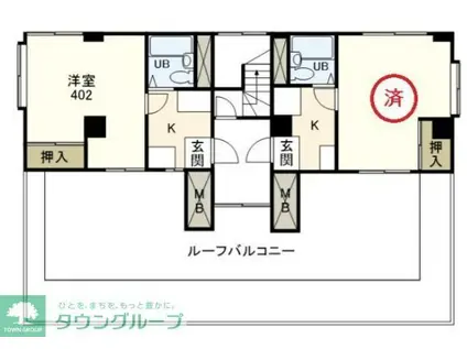 サテライトビル(1K/4階)の間取り写真