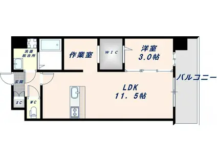 KAUNIS LATVA(1LDK/8階)の間取り写真