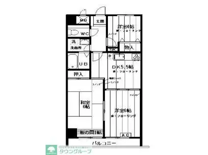 K-2レジデンス(3DK/3階)の間取り写真