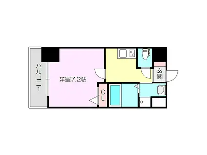 S-FORT新大阪イースト(1K/3階)の間取り写真