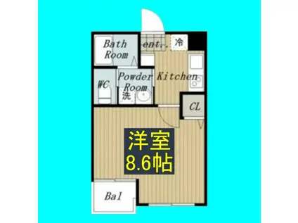 GRANDE COLLINE(1K/1階)の間取り写真