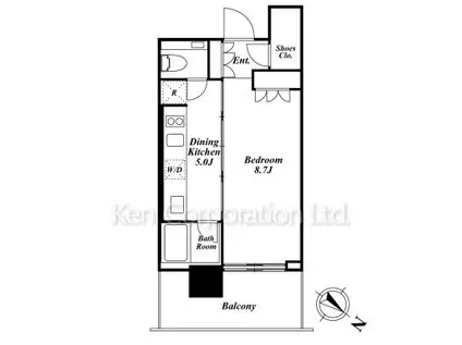 THE ROPPONGI TOKYO SUPERIOR RESIDE(ワンルーム/6階)の間取り写真