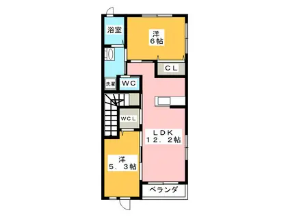 クオーレ(2SLDK/2階)の間取り写真