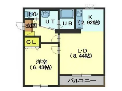 プラチナムコート(1LDK/2階)の間取り写真