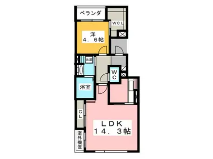 ブルーアクア(1LDK/3階)の間取り写真