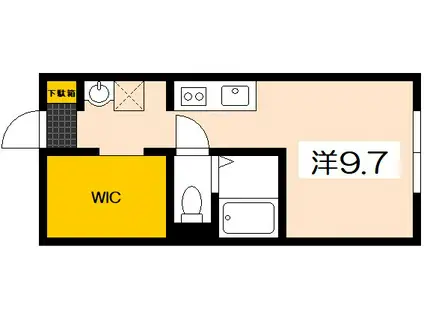 ポルトボヌール五日市参番館(ワンルーム/2階)の間取り写真