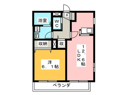 ディ・ガルテン ノード棟(1LDK/2階)の間取り写真
