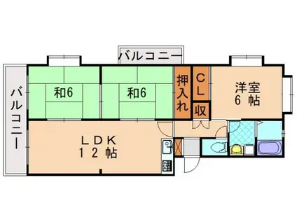 シティライフ三苫(3LDK/2階)の間取り写真