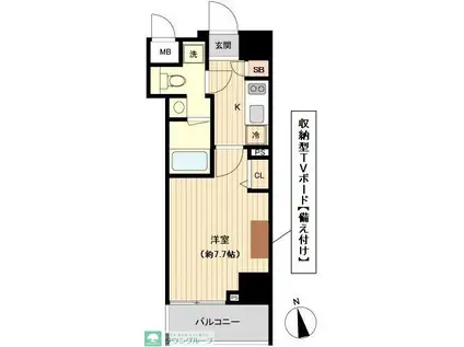 オーキッドレジデンス上野(1K/2階)の間取り写真