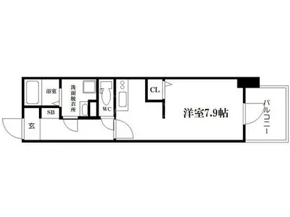 シロタビル(1K/4階)の間取り写真