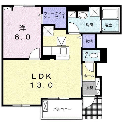 POPORA(1LDK/1階)の間取り写真