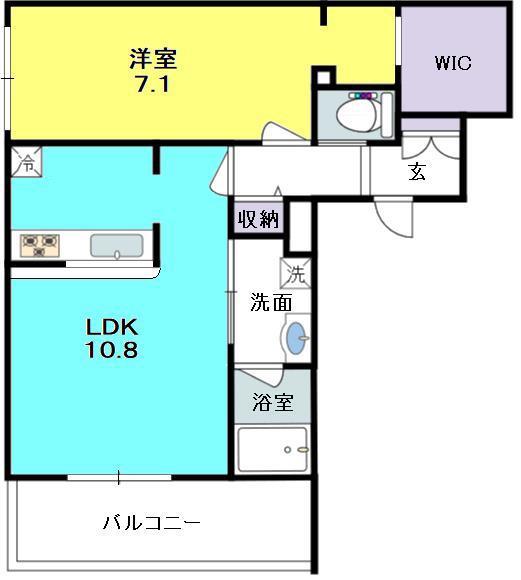 シーシェル浜甲子園(1LDK/1階)の間取り写真