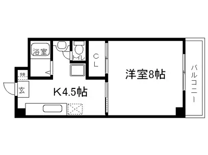 カーサ南野(1DK/2階)の間取り写真