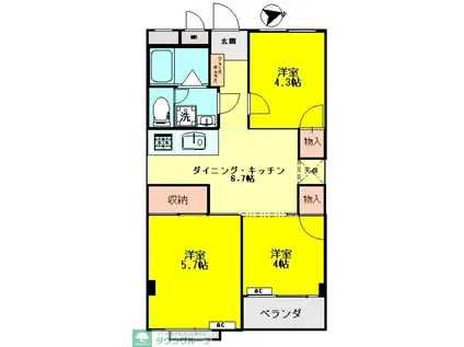 加昌マンション(3DK/2階)の間取り写真