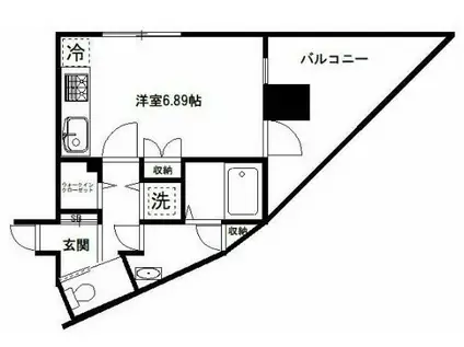 コンファタブル レジデンス アカツカ(ワンルーム/8階)の間取り写真