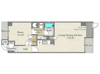 POMONA(1LDK/2階)の間取り写真