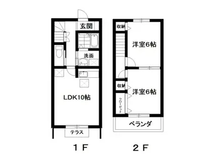 タウンステージ・M(2LDK/2階)の間取り写真