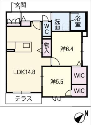 メゾン ド ユミール(2LDK/1階)の間取り写真