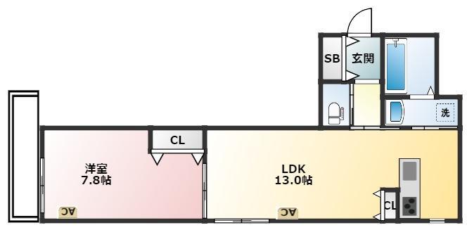 THE HEBEL MAISON 浦和(1LDK/2階)の間取り写真