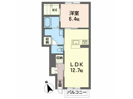 シャーメゾングランドガーデンA(1LDK/1階)の間取り写真