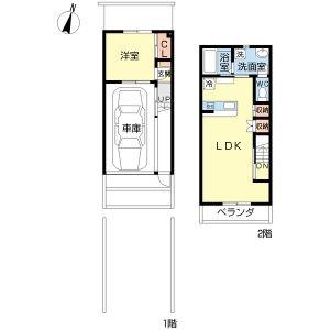 スクエア(1LDK/1階)の間取り写真