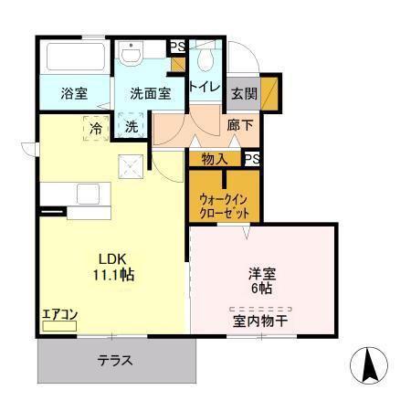 さくらII(1LDK/1階)の間取り写真