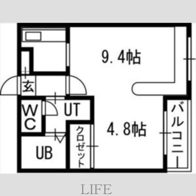 ホークメゾン札幌2号館(1LDK/3階)の間取り写真