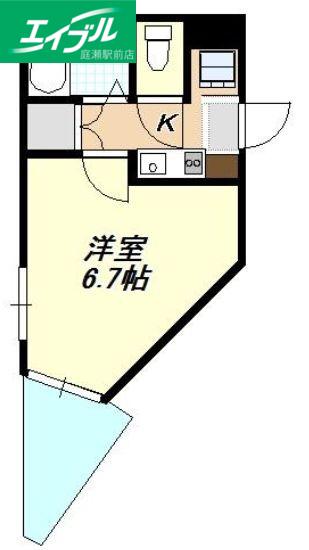 グランデール伊島(ワンルーム/2階)の間取り写真