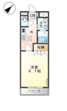 クレシア(1K/1階)の間取り写真