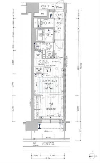 プレサンス ロジェ 名古屋駅ノース FRONT(1LDK/5階)の間取り写真