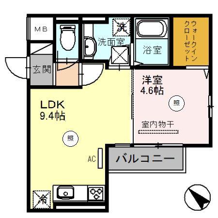 DGREEN(1LDK/1階)の間取り写真