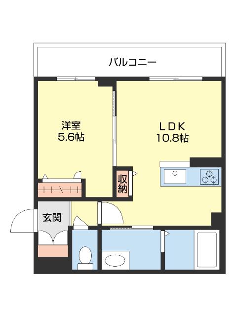 ベレオ和歌山駅東(1LDK/2階)の間取り写真