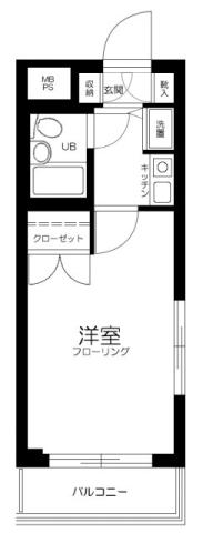 菱和パレス大森西(1K/4階)の間取り写真