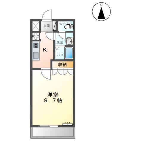 リバージュ(1K/2階)の間取り写真