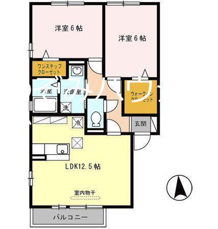 DOUCE FLEUR77(2LDK/1階)の間取り写真