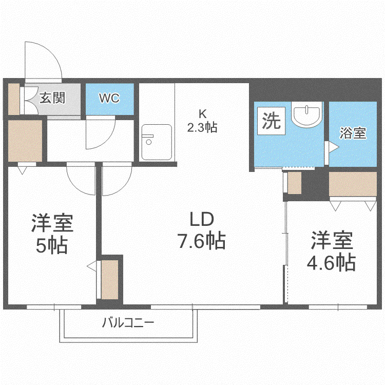 PRENDRE SOUEN(2LDK/4階)の間取り写真