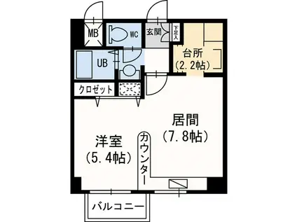 藤井ビル北23条II(1LDK/2階)の間取り写真