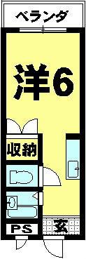 ロイヤル戸賀(1K/2階)の間取り写真