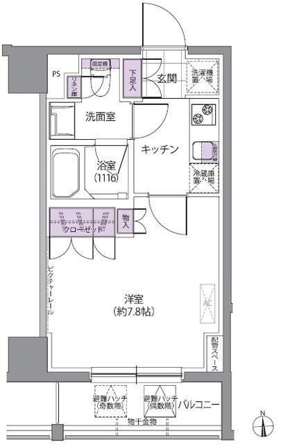IVY ウエスト(1K/6階)の間取り写真