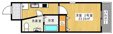 ビーライズ元町(1K/4階)の間取り写真