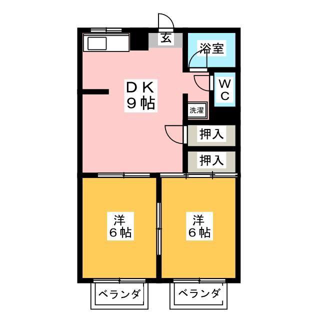 メイウール新川崎(2DK/2階)の間取り写真