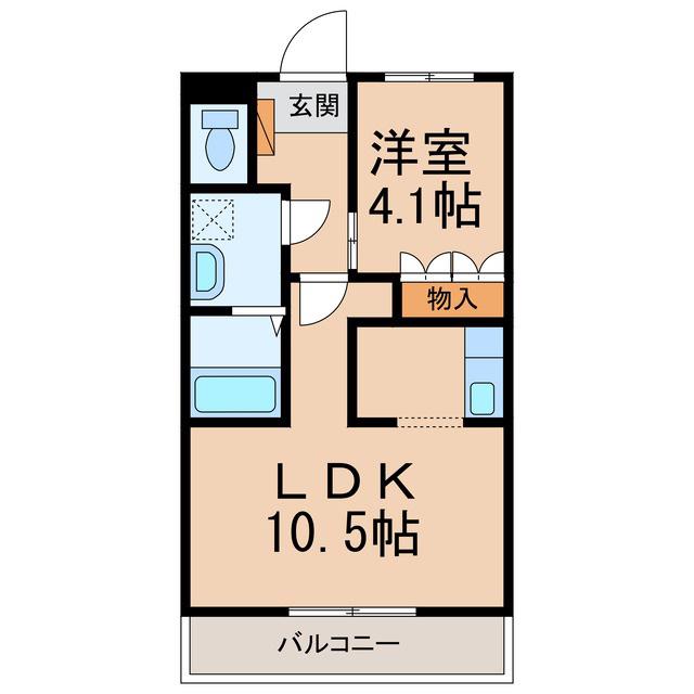 パロ・アルトB棟(1LDK/2階)の間取り写真