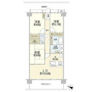 ヴェラハイツ北千住II(3LDK/3階)の間取り写真