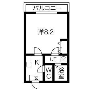 リブレア豊II(1K/1階)の間取り写真