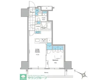 ルフォンプログレ北新宿(1LDK/11階)の間取り写真