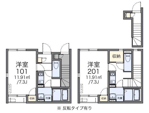 ラシーヌ弐番館(1K/2階)の間取り写真