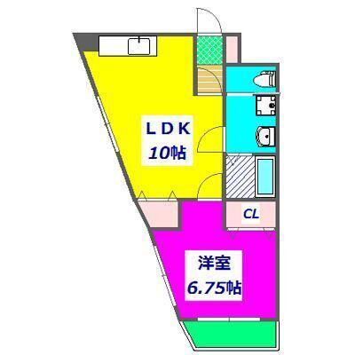 グランフォーレ九品寺(1LDK/7階)の間取り写真