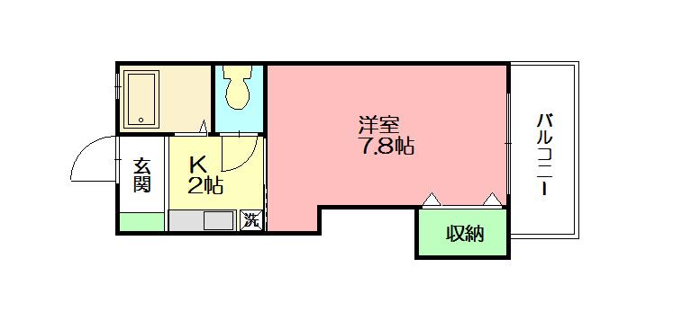 アミティエ(1K/1階)の間取り写真